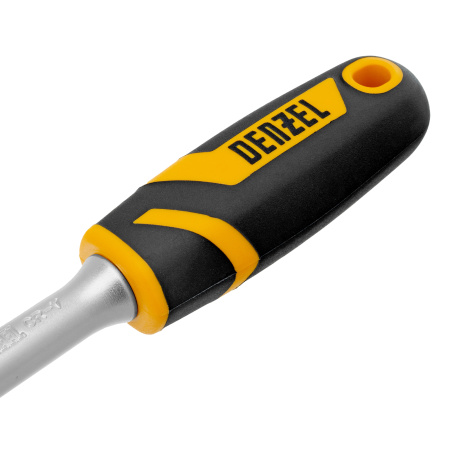 Ключ-трещотка 1/4", 90 зубьев, с быстрым сбросом, CrV Denzel
