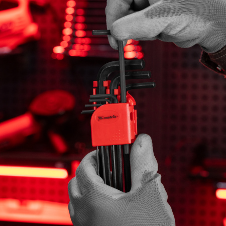 Набор ключей имбусовых HEX, 1.5-10 мм, CrV, 9 шт, удлиненные Matrix