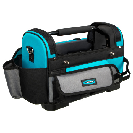 Переноска для инструмента, 400х225х300мм, пластиковое дно, наплечный ремень Gross цена