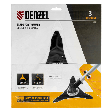 Диск для триммера , 305 х 25,4  3 лезвия Denzel цена