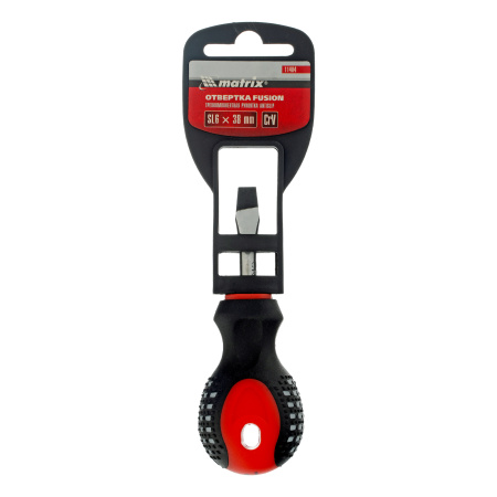 Отвертка Fusion, SL6 х 38 мм, CrV, трехкомпонентная рукоятка "Anti slip" Matrix