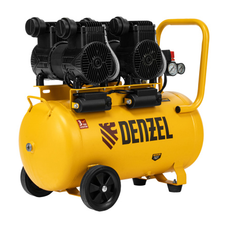 Компрессор безмасл. малошумный DLP -3000/50, 3 кВт, 2х1,5 кВт,50 л, 2850 об/мин,500 л/мин Denzel