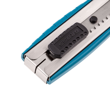 Нож, 195 мм, металлический корпус, выдвижное сегментное лезвие 25 мм (SK-5) металлическая направляющая, клипса для ремня Gross