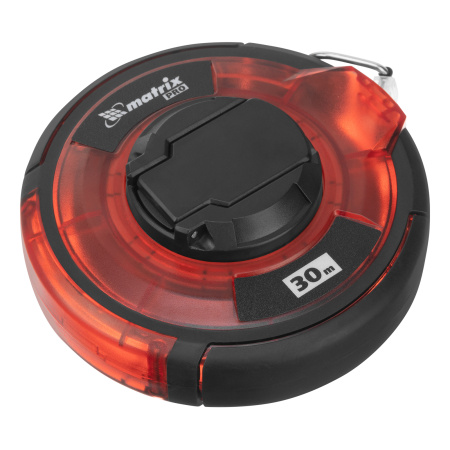 Рулетка геодезическая 30 м х 12,5 мм, закрытый корпус, стальная лента, односторонняя шкала, Pro Matrix цена