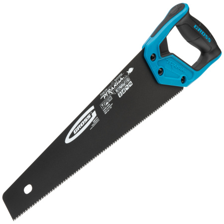 Ножовка по дереву "Piranha", 400 мм, 11-12 TPI, зуб-3D, каленый зуб, тефлоновое покрытие полотна, двухкомпонентная рукоятка Gross цена