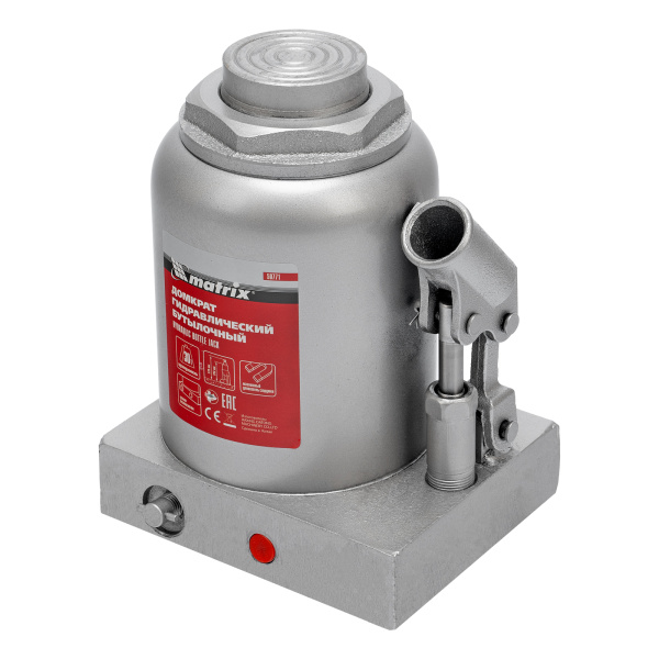 Домкрат гидравлический бутылочный, 30 т, h подъема 244-370 мм Matrix цена