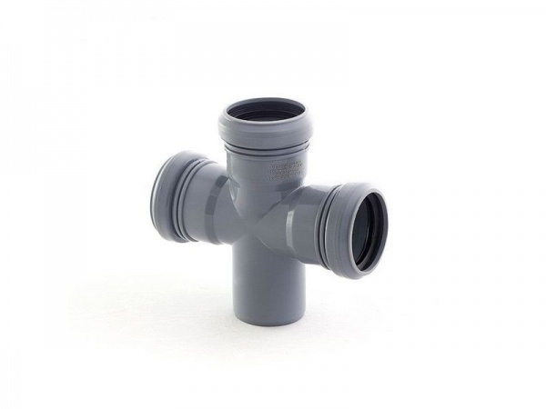 Крестовина одноплоскостная 50х50х50/90 для внутренней канализации ПОЛИТЭК