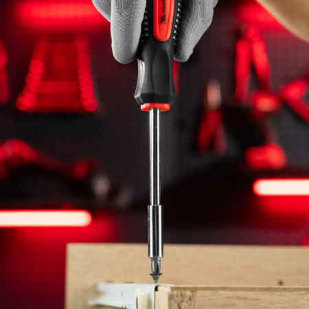 Отвертка с набором бит, 11 шт, Fusion, CrV, трехкомпонентная рукоятка "Anti slip" Matrix