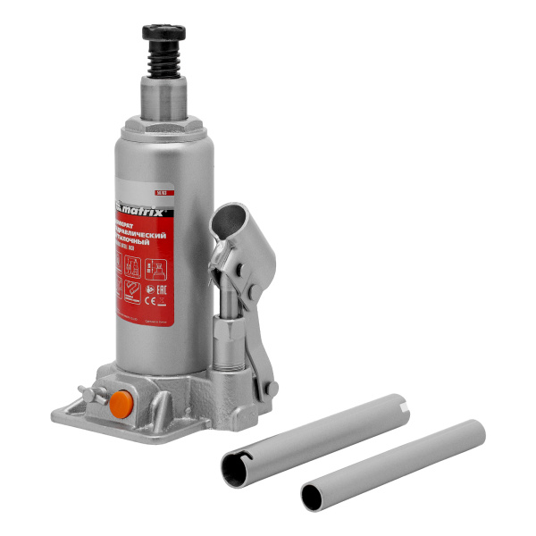 Домкрат гидравлический бутылочный, 4 т, h подъема 194-372 мм Matrix цена