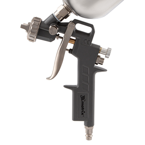 Краскораспылитель пневматический с верхним бачком V 0.6 л, сопло D 1.2, 1.5 и 1.8 мм Matrix цена