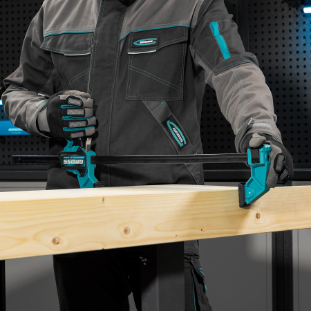 Струбцина реечная, быстрозажимная, пистолетного типа, пошаговый механизм, пластиковый корпус, 600мм Gross цена