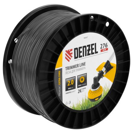 Леска для триммера двухкомпонентная круглая, 2,0мм х 276м, на DIN катушке EXTRA CORD Denzel цена
