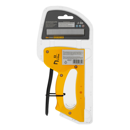 Степлер пластиковый, скобы в комплекте, тип 53, 6-10 мм Denzel цена