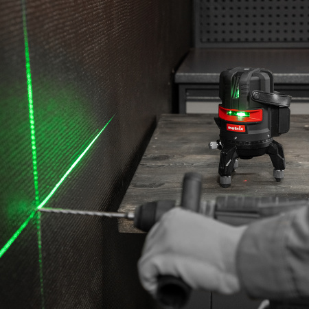 Лазерный уровень ML 06 Green, 30 м, 520 нм, аккумулятор Li 2800 мАч, резьба 5/8" Matrix цена
