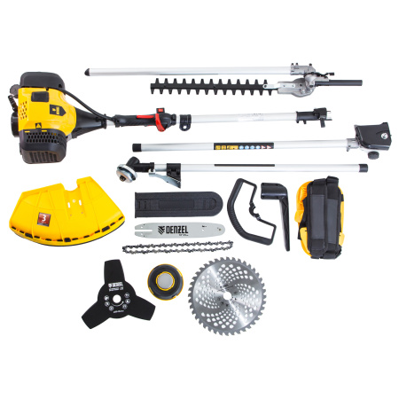 Триммер бензиновый мультифункциональный DGT-52S-MAX, 52 см3, разъемная штанга Denzel цена