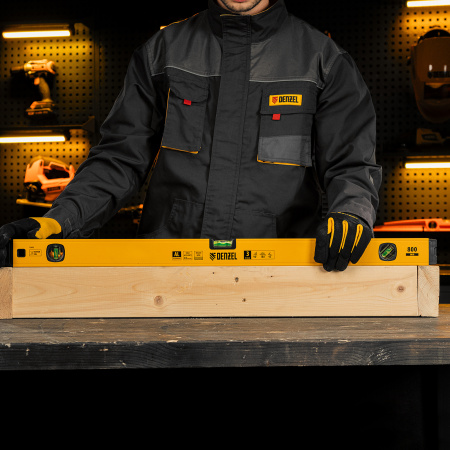 Уровень алюминиевый, магнит, фрезерованный, 3 глазка (1 зеркал.) 0,5 мм/м, 800 мм Denzel цена