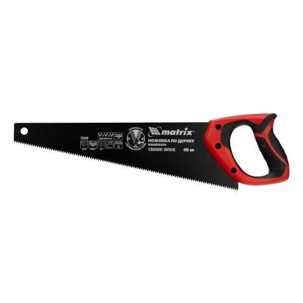 Ножовка по дереву, 400 мм, 7-8 TPI, зуб-3D, каленый зуб, тефлоновое покрытие полотна, двухкомпонентная рукоятка Matrix цена
