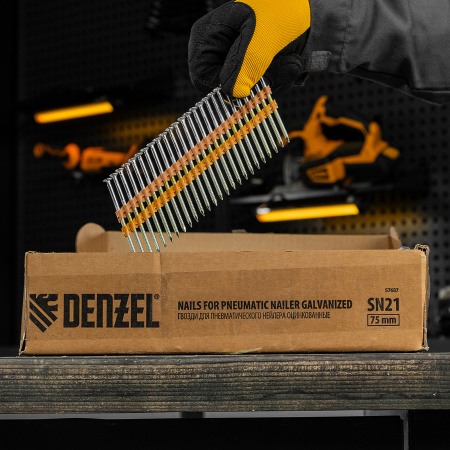 Гвозди для пнев. нейлера (оцинк.) длина - 75 мм, диам. - 3,05 мм, 2000 шт. Denzel цена