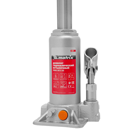 Домкрат гидравлический бутылочный, 3 т, h подъема 178-343 мм, в пластиковом кейсе Matrix цена