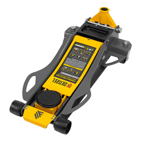 Домкрат гидравлический подкатной, 3 т, 75-500 мм, быстрый подъем, низкий подхват, проф. Denzel цена