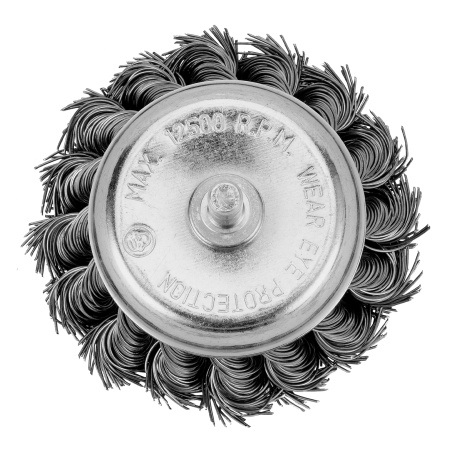 Щетка для дрели, 75 мм, "чашка" со шпилькой, крученая металлическая проволока Matrix