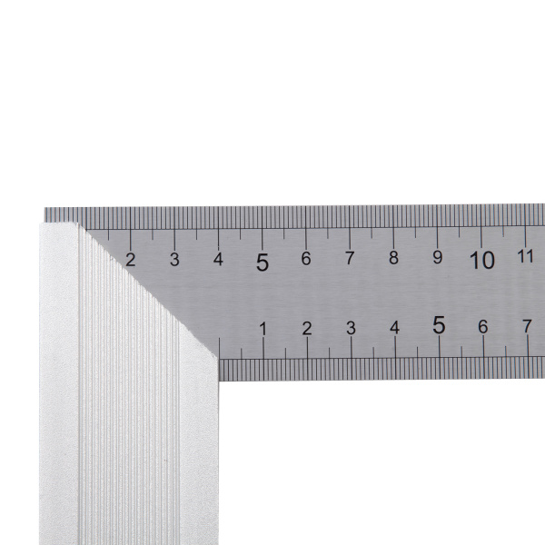 Угольник стальной 300 мм, нержавеющая сталь, градуировка, алюминиевое основание Denzel цена