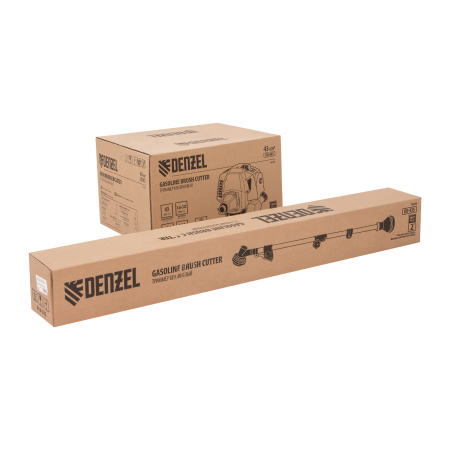 Триммер бензиновый DR-43S, 43 см3, разъемная штанга, состоит из 2 частей Denzel цена
