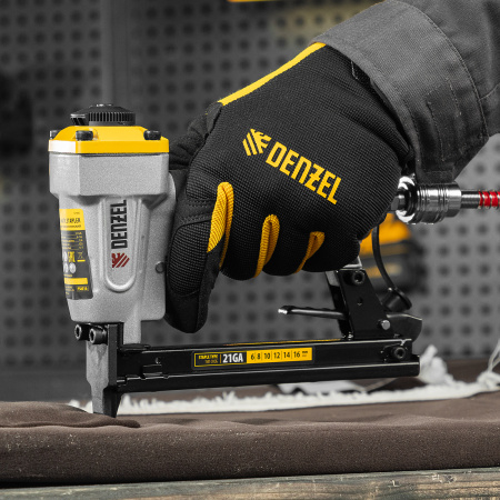 Степлер пневматический PS8016 для прямоугольных скоб 21GA от 6 до 16 мм Denzel цена