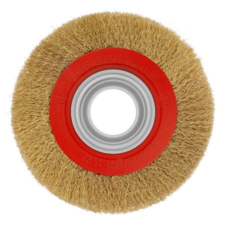 Щетка для точила, 150 мм, посадка 32 мм, плоская, латунированная витая проволока Matrix