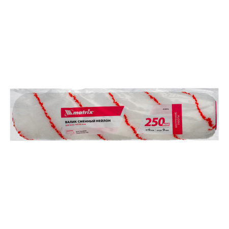 Валик сменный "Нейлон Стандарт", 250 мм, ворс 9 мм, D 36 мм, D ручки 6 мм, полиамид Matrix цена