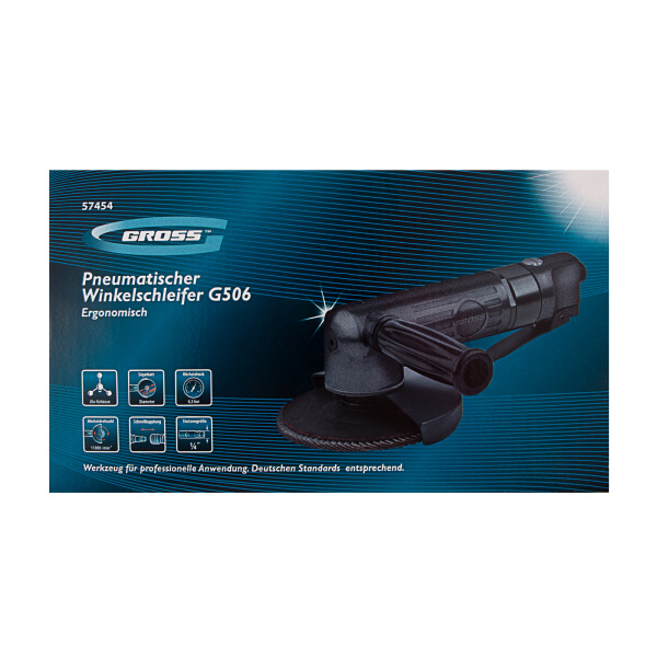 Угловая шлифовальная машина пневматическая G506.5", 11000 об/мин Gross цена