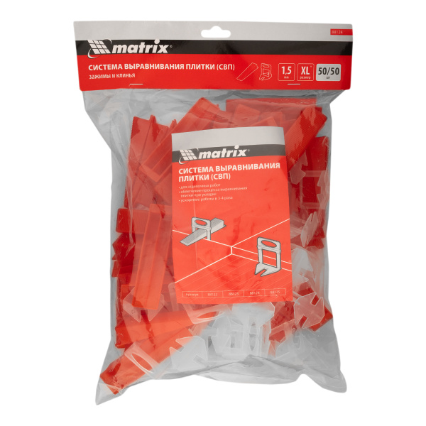 Комплект зажим + клин для системы выравнивания плитки СВП Ворота XL, 50/50 шт. в пакете Matrix цена