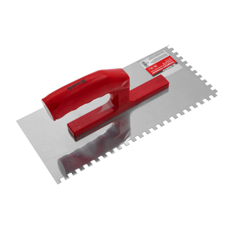 Гладилка из нержавеющей стали, 280 х 130 мм, зеркальная полировка, пластмассовая ручка, зуб 6 х 6 мм Matrix цена