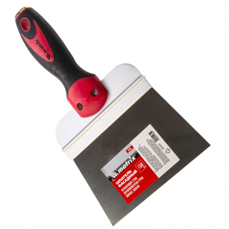 Шпатель фасадный из нержавеющей стали, 150 мм, двухкомпонентная ручка, широкое полотно Matrix цена
