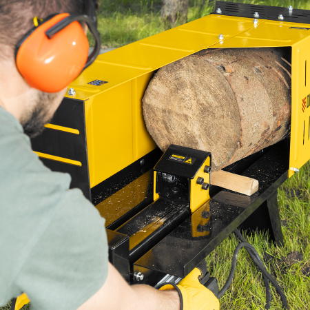 Дровокол электрический ELS7T-52, 2300 Вт, сила раскола 7т, макс. размеры полена D250 x 520 мм Denzel цена