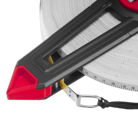 Рулетка геодезическая 100 м х 12,5 мм, открытый корпус, фиберглассовая лента Matrix цена