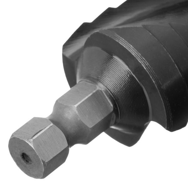 Сверло ступенчатое, 6-8-10-12-14-16-18-20-22-24-26-28-30мм, Р6М5, 6-гр. хвостовик Denzel