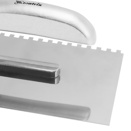 Гладилка из нержавеющей стали, 280 х 130 мм, деревянная ручка, зуб 6 х 6 мм Matrix цена