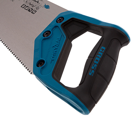 Ножовка по дереву "Piranha", 400 мм, 11-12 TPI, зуб-3D, каленый зуб, двухкомпонентная рукоятка Gross цена