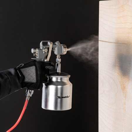 Краскораспылитель пневматический с нижним бачком V 0.75 л, сопло D 1.2, 1.5 и 1.8 мм Matrix цена