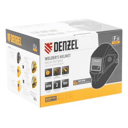 Щиток защитный лицевой (маска сварщика) F6, см. окно 93х43, Real Color, DIN4/5-8/9-13// Denzel цена