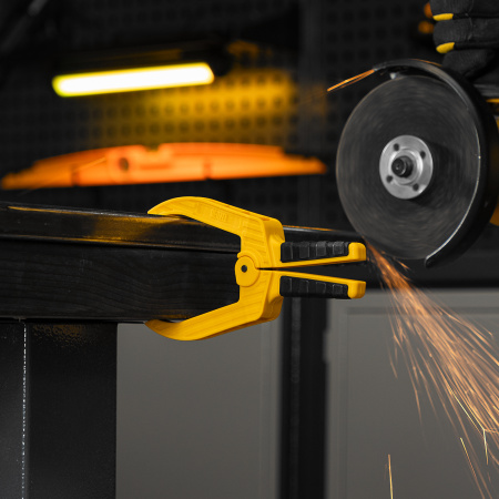 Струбцина клещеобразная, удлиненная 50 х 80 мм двухкомпонентные рукоятки Denzel цена