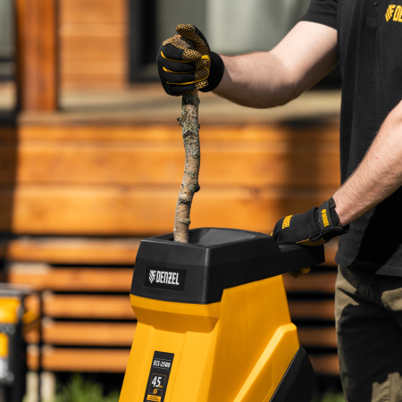 Измельчитель садовый электрический ECS-2500, 2500 Вт, 45 мм Denzel цена