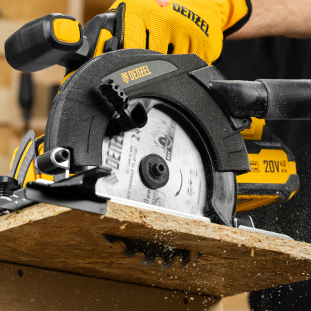 Пила циркулярная аккумуляторная CCSH-20-165, 165 мм, Li-Ion, 20 В// Denzel