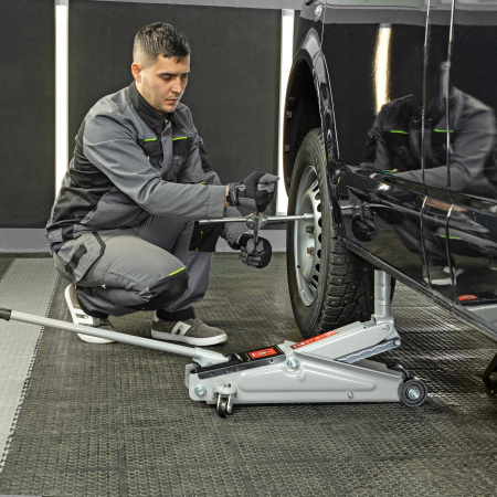 Домкрат гидравлический подкатной, 3 т, h подъема 150-530 мм Matrix цена