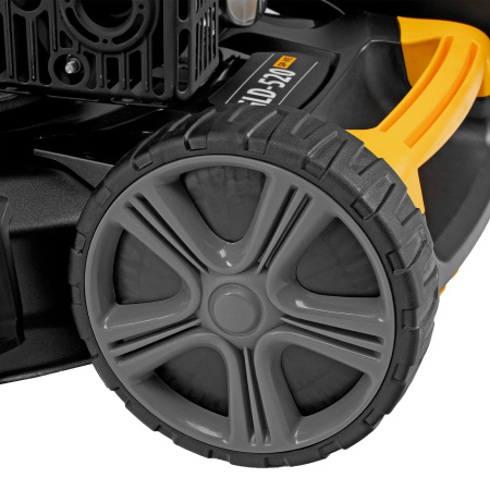 Газонокосилка бензиновая GLD-520SP-VE, 196 см3, ширина 52 см, привод, вариатор, электрический старт, 60 л Denzel цена