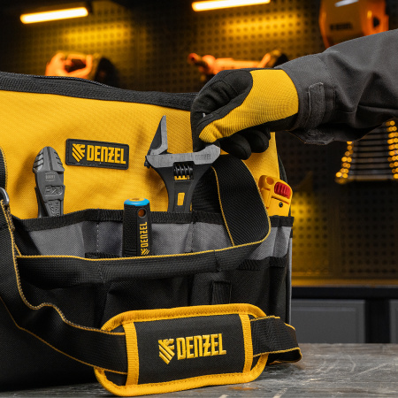 Сумка для инструмента, 500х245х300 мм, 20 карман.,съемный органайз. 10 карман.,наплеч. рем. Denzel цена