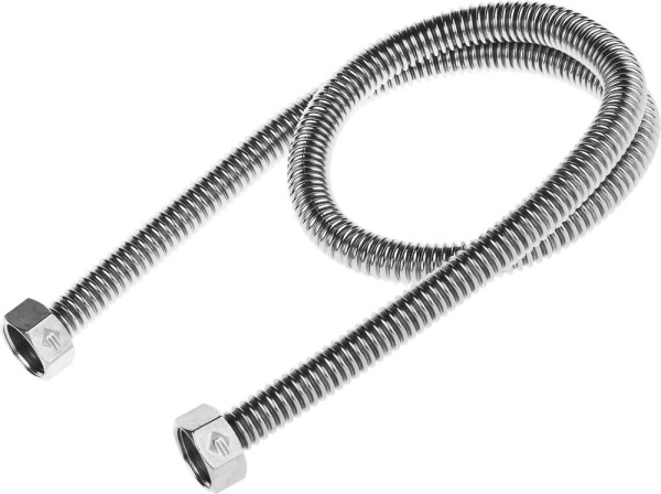 Подводка ЗУБР ″ЭКСПЕРТ″ сильфонная из нержавеющей стали, для воды, г/г (гайка-гайка), 1/2″, 0,8м