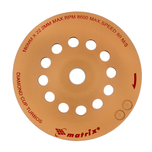 Чашка алмазная зачистная, 180 мм, турбо Matrix
