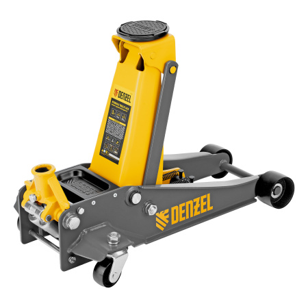 Домкрат гидравлический подкатной, 3 т, 125-470 мм, быстрый подъем, проф. Denzel цена